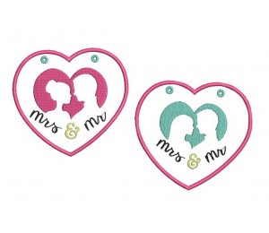 ITH Stickdatei - Türschild Silhouette Herz